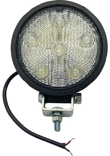 9V-30V Çalışma Lambası Yuvarlak (Kalın Tip Metal) (6 Ledli) (121 Mm)