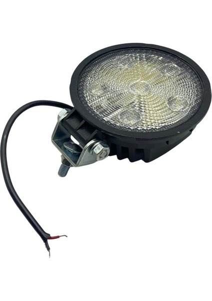 9V-30V Çalışma Lambası Yuvarlak (Kalın Tip Metal) (6 Ledli) (121 Mm)