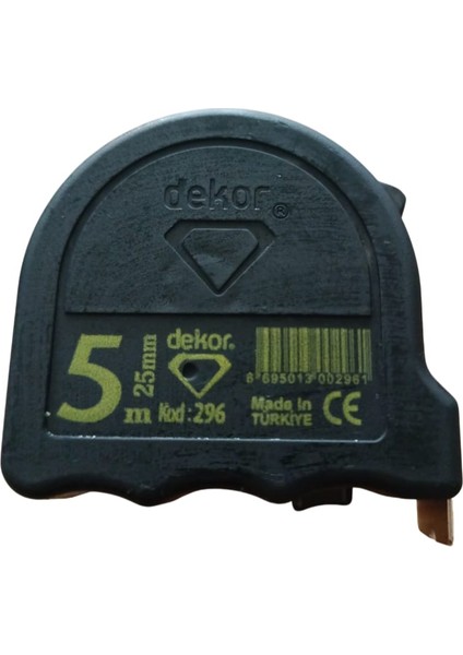 5 Metre 25MM Siyah Kod: 296, Dekor Şerit Metre