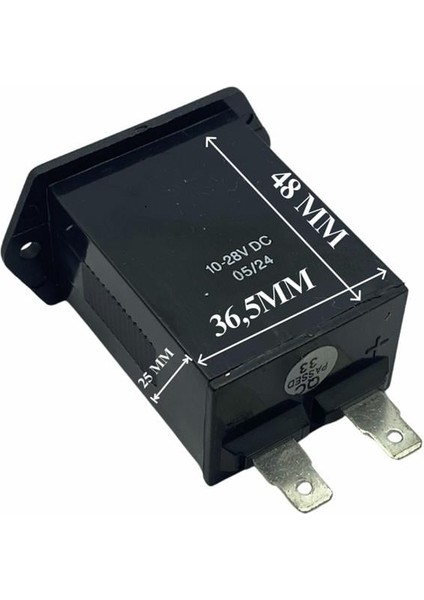 Veethree 10V-28V Motor Çalışma Saati (Köşeli)