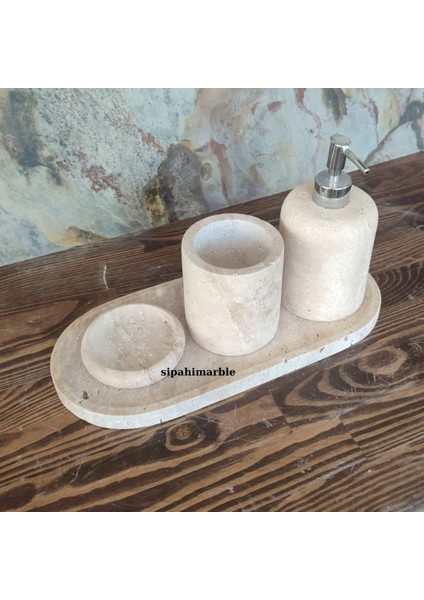 Traverten 4/lü Şık Banyo Seti modelleri