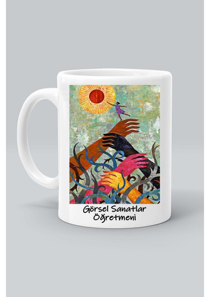 Görsel Sanatlar Öğretmeni Baskılı Beyaz Klasik Kupa Bardak