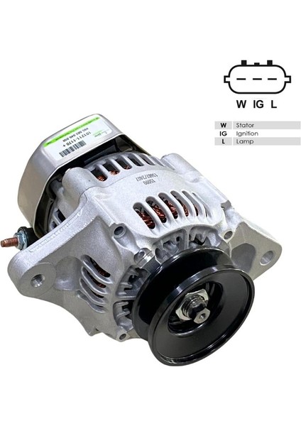 12V Alternatör Dinamo Nıppon Denso Tipi 40 A (3 Fiş) (W-Ig-L) Case-John Deree-New Holland-Yanmar