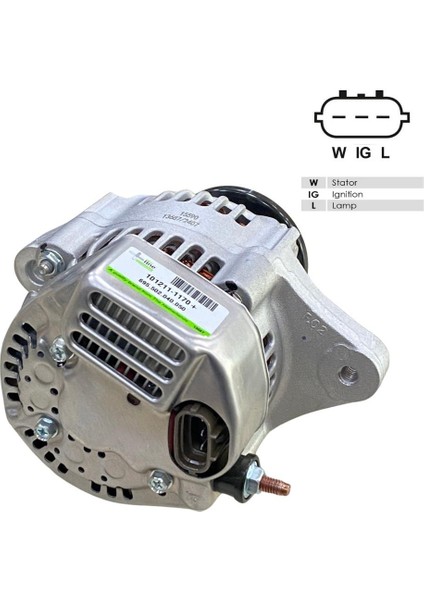 12V Alternatör Dinamo Nıppon Denso Tipi 40 A (3 Fiş) (W-Ig-L) Case-John Deree-New Holland-Yanmar modelleri