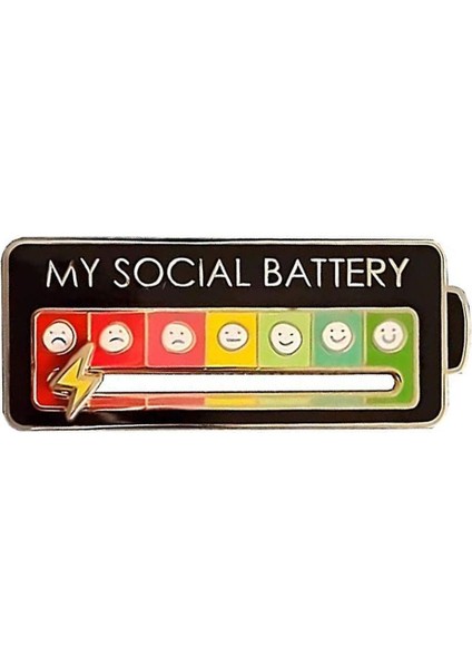 My Social Battery Sosyal Batarya Ruh Halinize Göre Viral Hareket Eden Unisex Pin