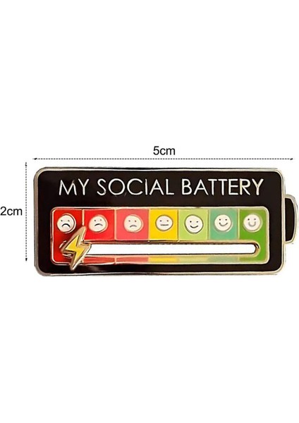 My Social Battery Sosyal Batarya Ruh Halinize Göre Viral Hareket Eden Unisex Pin modelleri