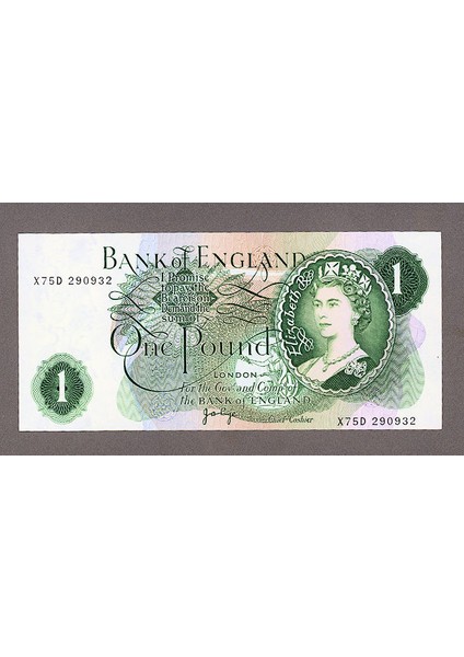 Great Britain 1 Pound W/ Queen 1971 Unc *ıngiltere Kraliçe Çil Banknot