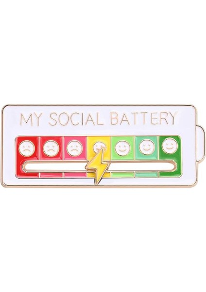 My Social Battery Sosyal Batarya Ruh Halinize Göre Viral Hareket Eden Unisex Pin fiyatları