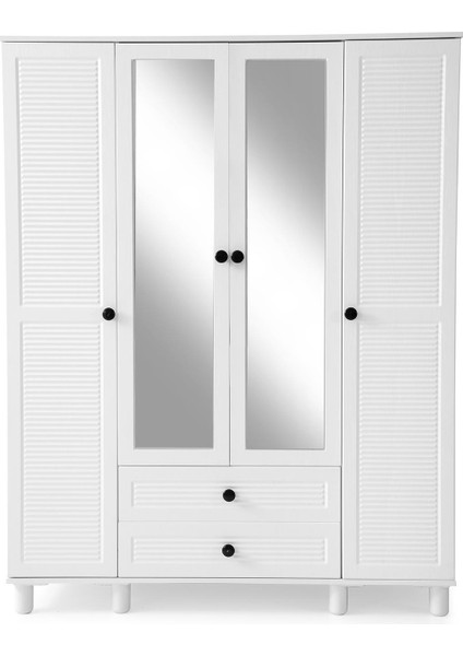 Finike Mdf 4 Kapaklı Dolap-Beyaz