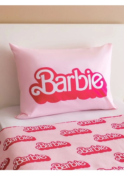Lcw Home Pembe Barbie Baskılı Pamuk Tek Kişilik Pike Seti 160 x 220 cm