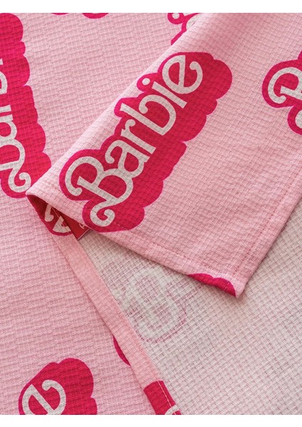 Lcw Home Pembe Barbie Baskılı Pamuk Tek Kişilik Pike Seti 160 x 220 cm