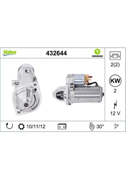 12V MARŞ MOTORU 10/11/12 DİŞ 2.2 KW (D7R46) DAEWOO-MERCEDES E SERİSİ/SPRINTER/VITO-SSANGYONG