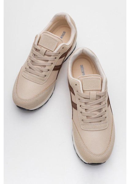 Anorak Bağcıklı Kadın Spor Ayakkabı Bej Kahve indirimleri