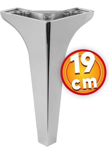 Mobilya Kanepe Sehpa Tv Ünitesi Koltuk Ayağı 19 cm Parlak Krom Baza Ayak 4 Adet
