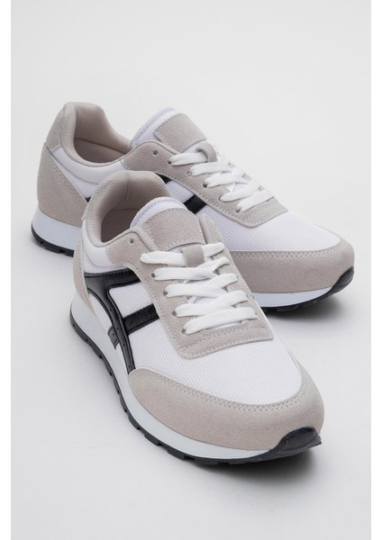 Anorak Bağcıklı Kadın Spor Ayakkabı Beyaz Siyah