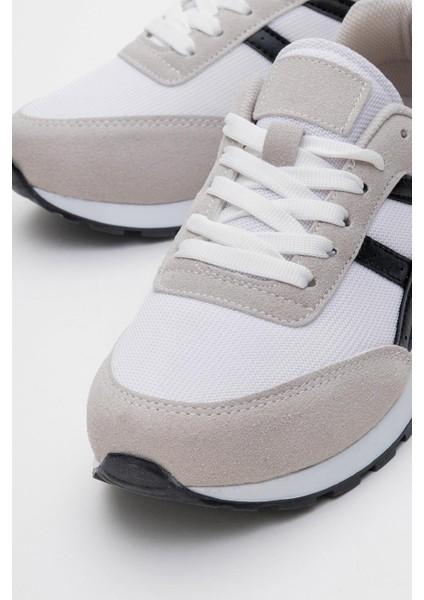 Anorak Bağcıklı Kadın Spor Ayakkabı Beyaz Siyah modelleri