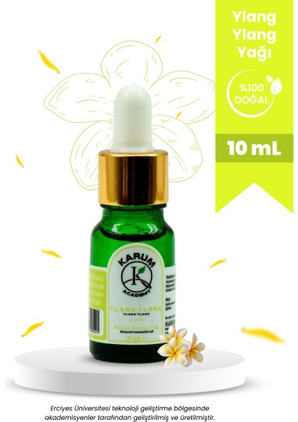 Doğal Cam Damlalıklı Ylang Ylang Uçucu Yağ 10ml