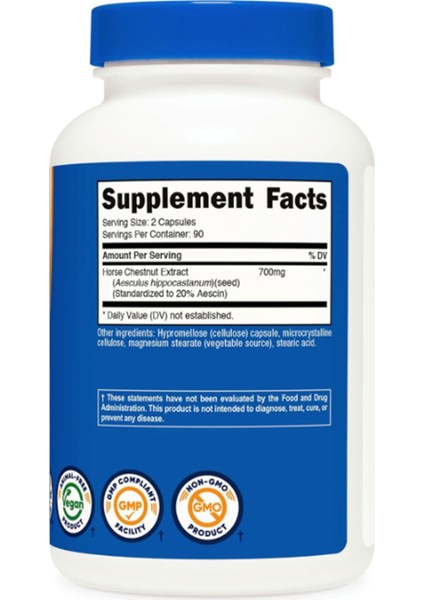 Horse Chestnut Extract 700 Mg Per Serving, 180 Capsules