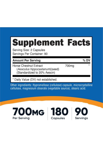 Horse Chestnut Extract 700 Mg Per Serving, 180 Capsules