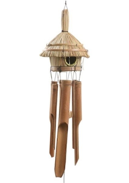 Kuş Yuvalı Bambu Rüzgar Çanı Rüzgar Gülü