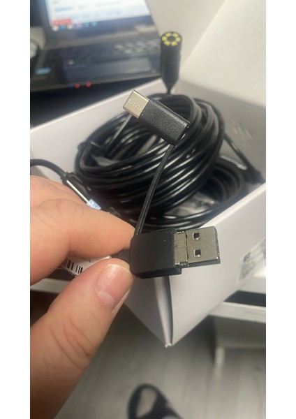 15MM 15M Geniş Açılı Ultra Hd Yılan Kamera – Güçlü Işık, Type-C, Android Uyumlu