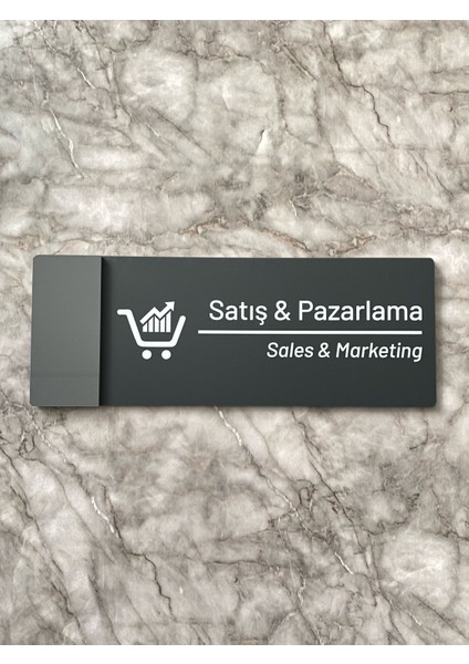 Klasik Seri Mat Antrasit Satış&pazarlama Yönlendirme Levhası