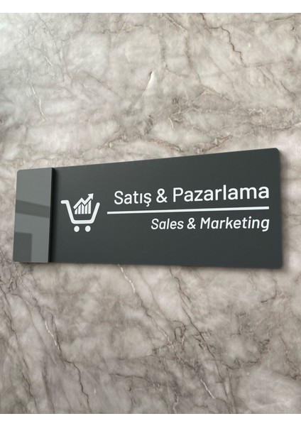 Klasik Seri Mat Antrasit Satış&pazarlama Yönlendirme Levhası fiyatları