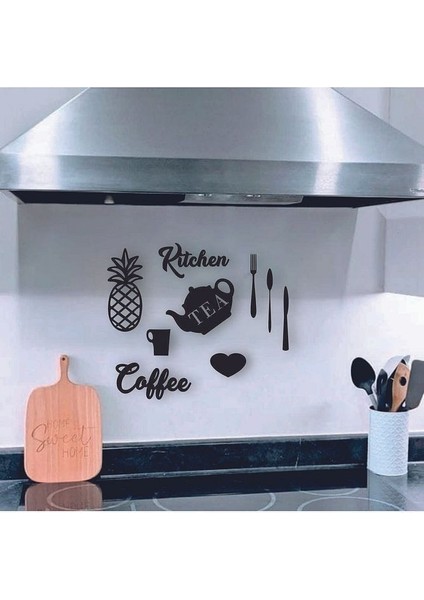 Kıtchen Yazı Mutfak Süsü Setı 3 mm Mdf Duvar Süsü Ahşap Set Lazer Kesım