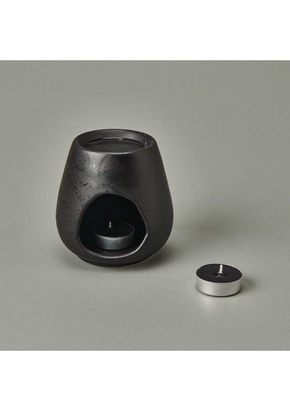 Deco Enyo Seramik Buhurdanlık - Mat Siyah - 11 cm