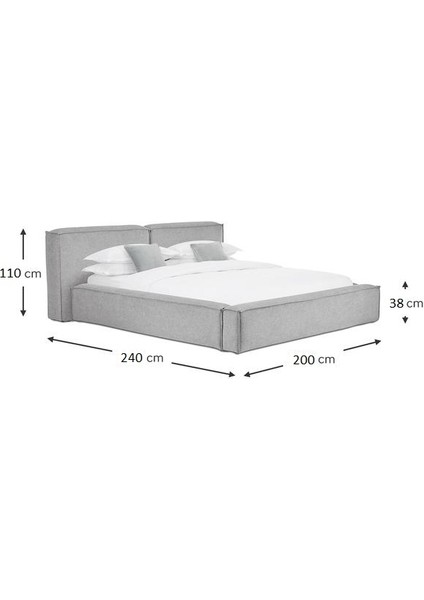 Most Mollior Bazalı Karyola Gri Keten Kumaş 160 x 200 cm . Yatak Içindir (Kurulum Dahil) fırsatları