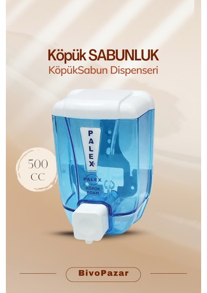 Köpük Sabunluk Köpük 500 cc Sabun Dispanseri Şeffaf Mavi fiyatları
