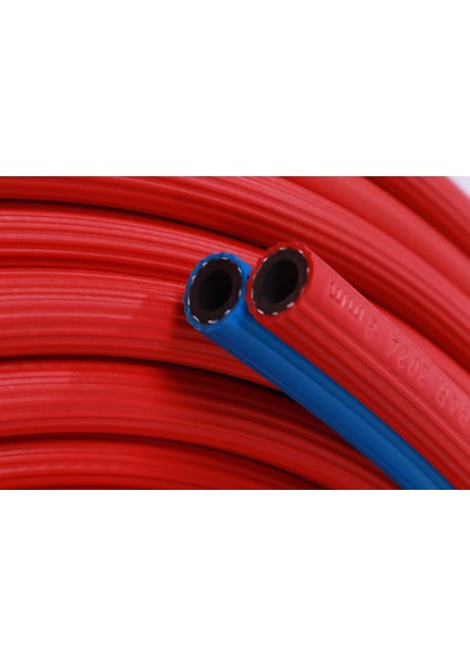 Ikiz Kaynak Oksijen Asetilen Hortumu (Iç Çap 10 Mm)-(50 Metre)
