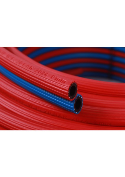 Ikiz Kaynak Oksijen Asetilen Hortumu (Iç Çap 10 Mm)-(50 Metre)