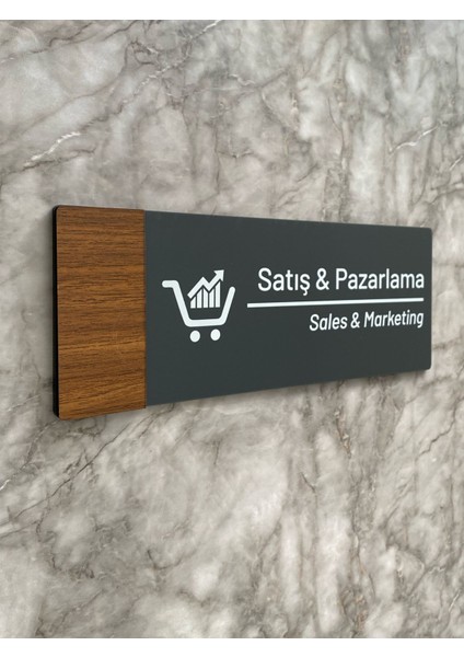Wooden Serisi Mat Antrasit Satış&pazarlama Yönlendirme Levhası fiyatları