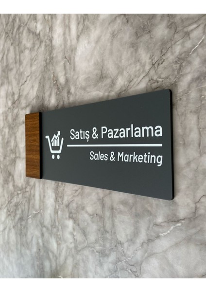 Wooden Serisi Mat Antrasit Satış&pazarlama Yönlendirme Levhası fırsatları