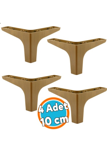 Mobilya Kanepe Çekyat Sehpa Tv Ünitesi Baza Koltuk Ayağı Koyu Ceviz Renk 10 cm Ayak 4 Adet