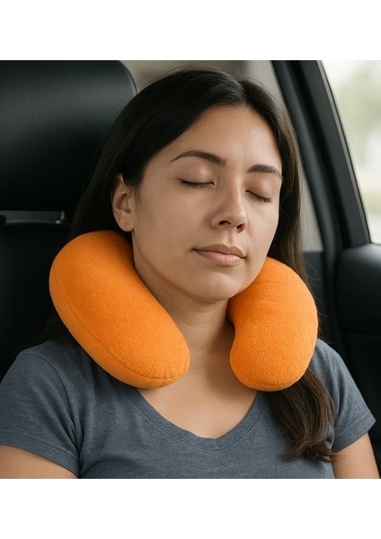 Pababo Peluş U Tipi Boyun Yastığı Yumuşak ve Ergonomik Seyahat Konforu