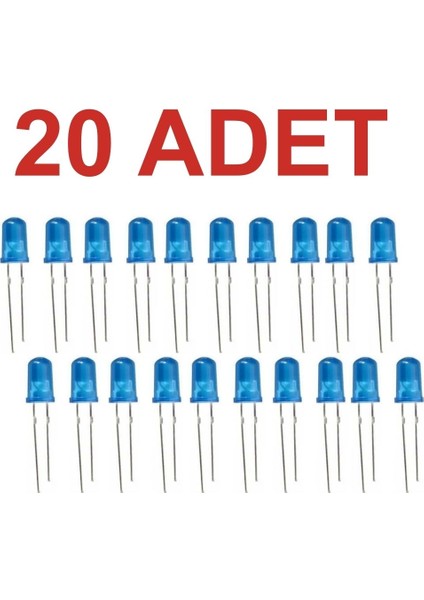 20 Adet 5mm Mavi Led