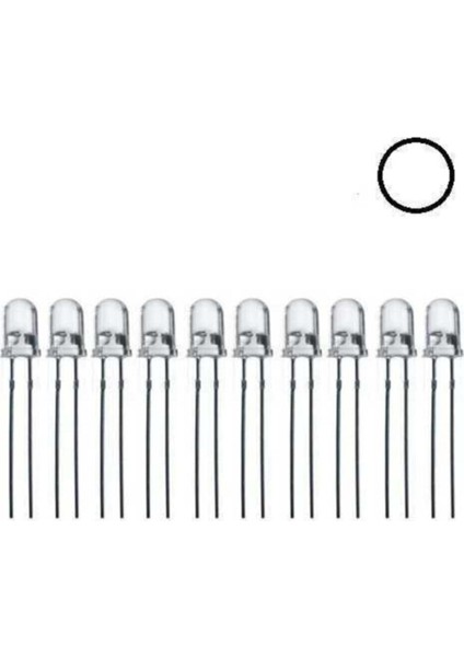 20 Adet 5mm Beyaz Led
