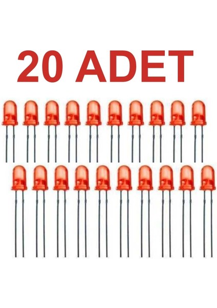 20 Adet 5mm Kırmızı Led