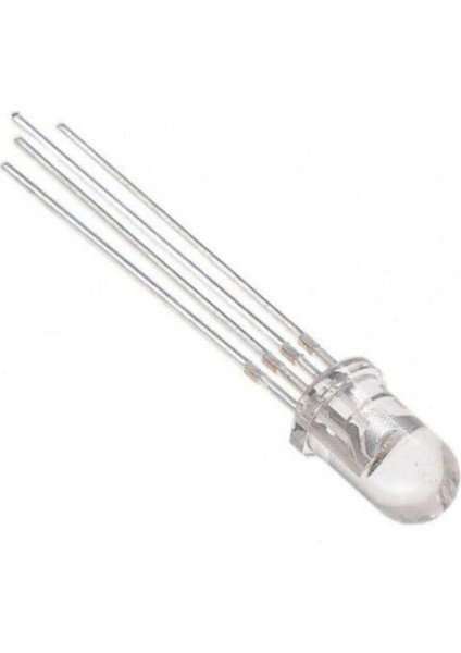 10 Adet - Rgb Led 5mm Şeffaf Katot (ORTAK EKSİ) 4 Bacaklı Katod Arduino Raspberry