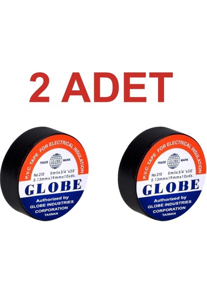 Globe Elektrik Bandı 2 Adet siyah renk izole elektrik bandı