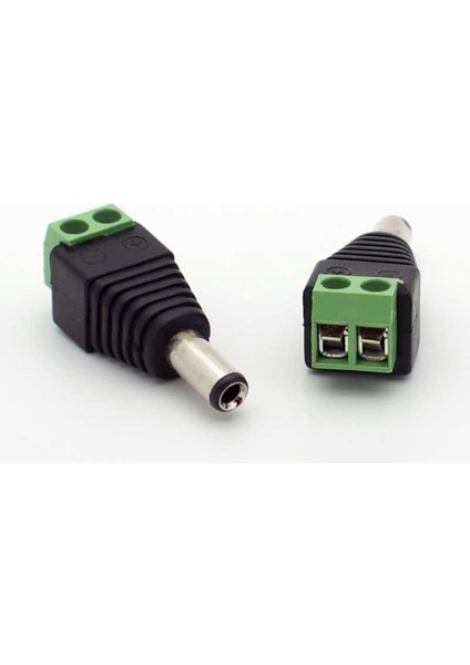 2 Set 2.1mm Dc Power Dişi Jak Klemensli Erkek Jack Cctv Konnektör Toplam 4 Parça