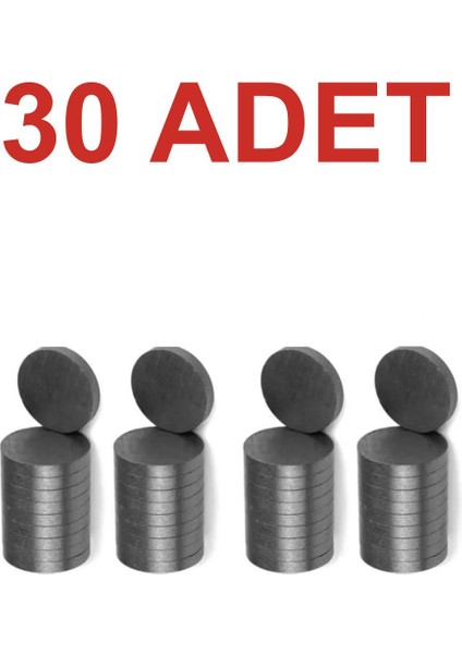 30 Adet Mıknatıs Magnet 15x3mm Yuvarlak
