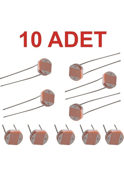 10 Adet Ldr Işık Sensörü Foto Direnç 5 Mm