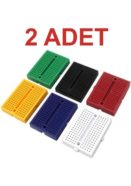 2 Adet Mini Breadboard 170 Pin – Prototip Devre Tahtası Karışık Renk