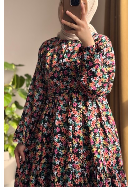 Çiçek Bahçesi Elbise - 0017