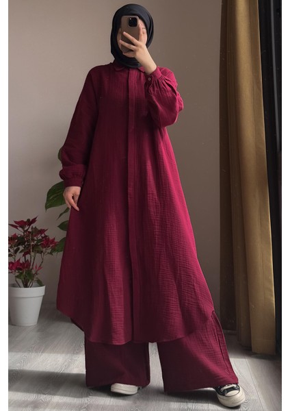 Cool Müslin Takım- Bordo