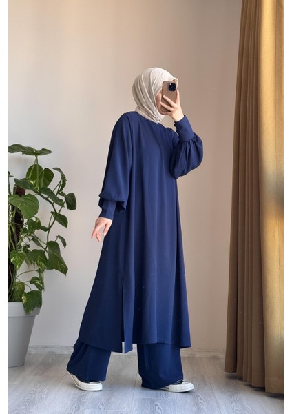Manşet Detaylı Pantolonlu Takım - Lacivert fiyatları
