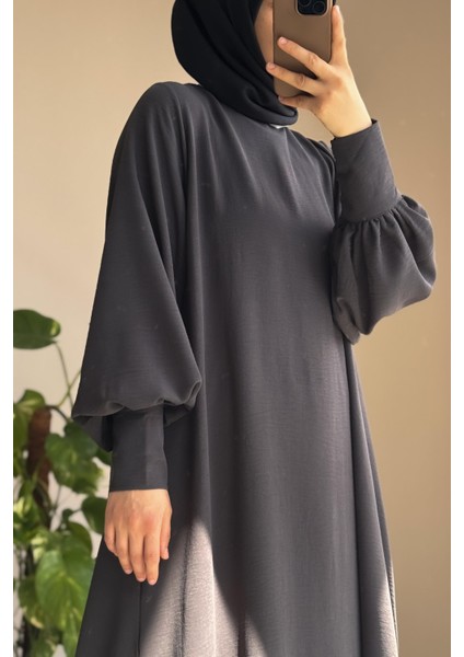 Manşet Detaylı Pantolonlu Takım-Antrasit